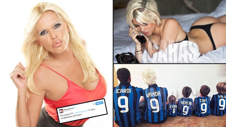 Nazarena Vélez y un divertido piropo tweetero para Wanda Nara. (Foto: Web y Caras)