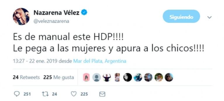 Nazarena Vélez y un provocador mensaje... ¿dedicado a Fede Bal?: "Le pega a las mujeres y apura a los chicos"