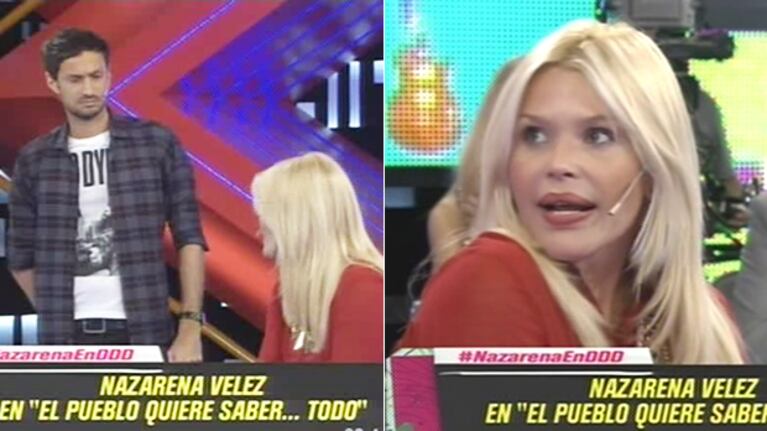 Nazarena Vélez y una pregunta incómoda a Daniel Tognetti. (Foto: captura)