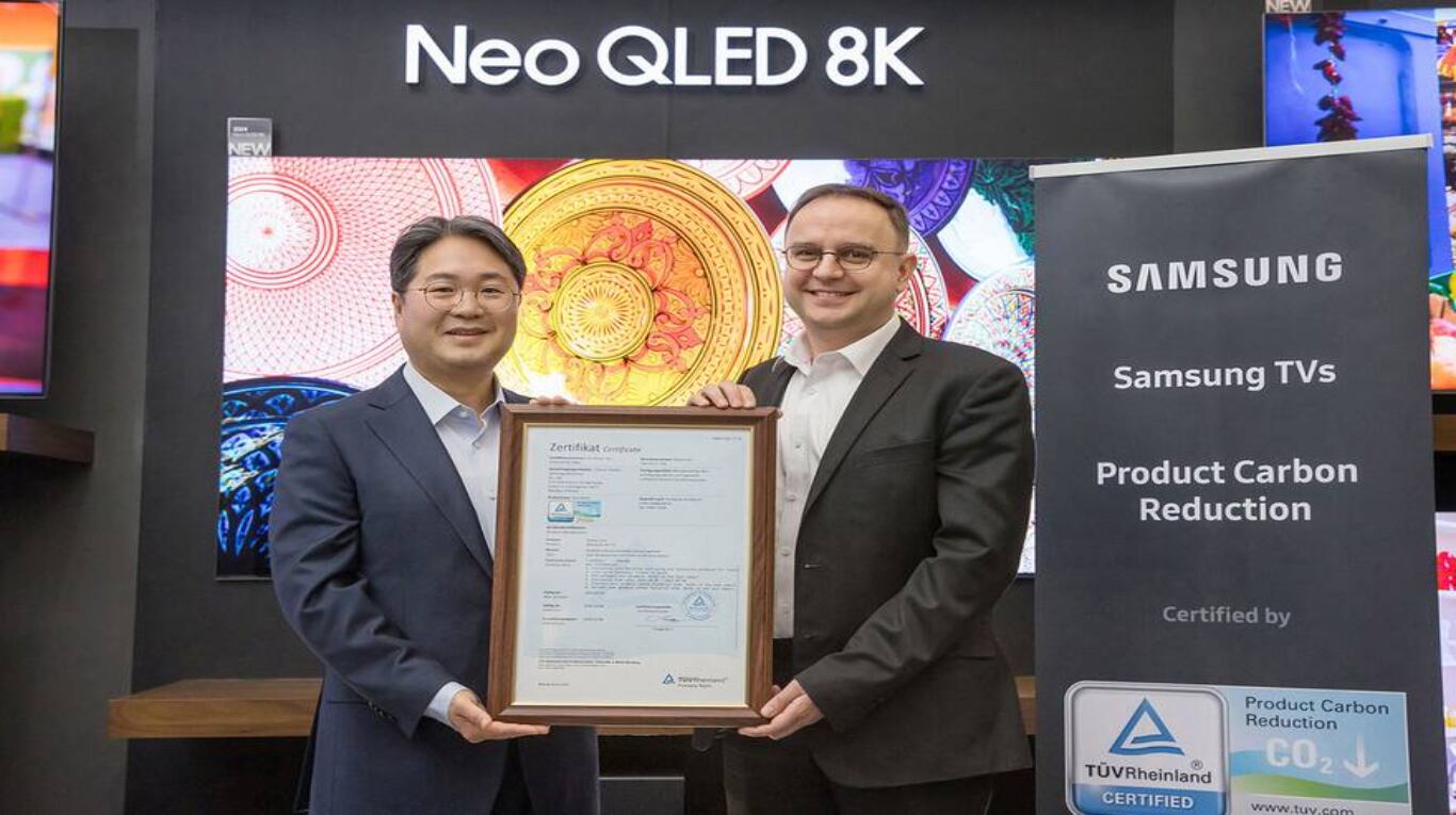 Neo QLED, OLED y The Frame 2024 de Samsung obtienen la certificación ‘Product Carbon Reduction’ de TÜV Rheinla