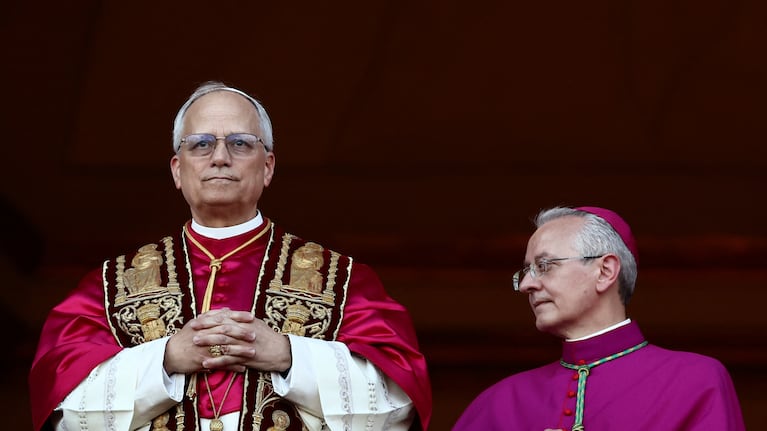 Newly elected Pope Leo XIV, Cardinal Robert Prevost of the United States appears on the balcony of St. Peter's Basilica, at the Vatican, May 8, 2025. REUTERS/Yara Nardi