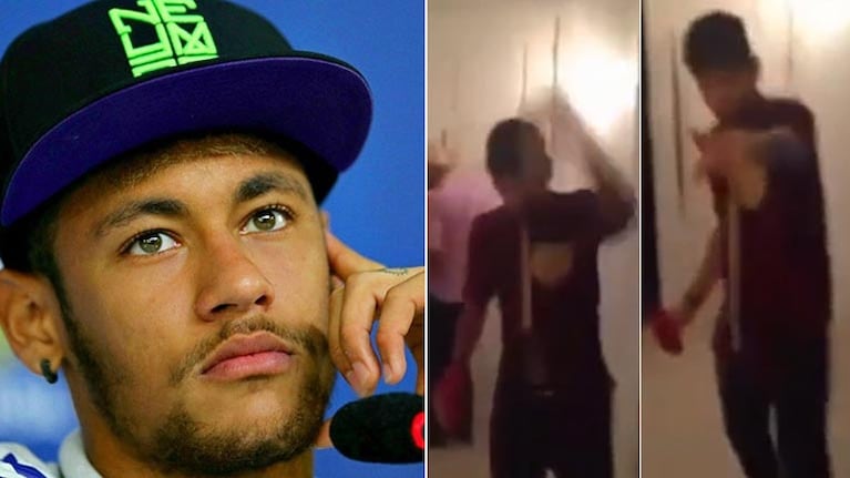 Neymar fue escrachado en una fiesta privada. Fotos: Web y Captura Video.