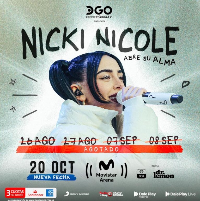 Nicki Nicole agotó su cuarto Movistar Arena en Buenos Aires y agregó una nueva fecha