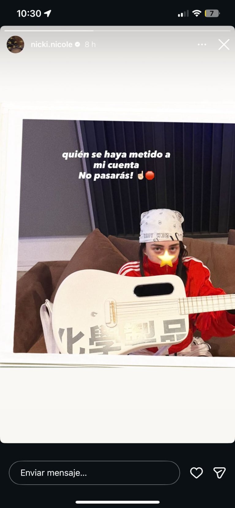 Nicki Nicole denunció que le hackearon en Instagram (Foto: captura @nicki.nicole).