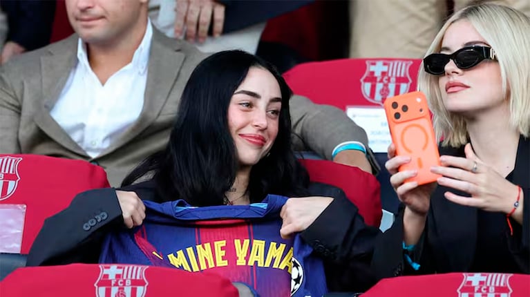 Nicki Nicole fue a ver a Lamine Yamal a la Champions el 21 de octubre (Foto: AFP).