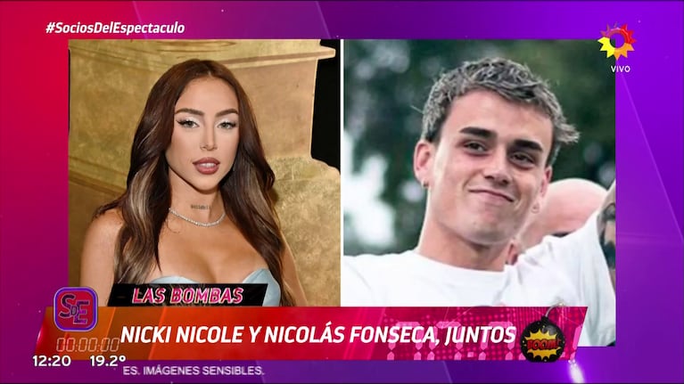 Nicki Nicole y Nicolás Fonseca, juntos (Foto: captura de Socios del Espectáculo).