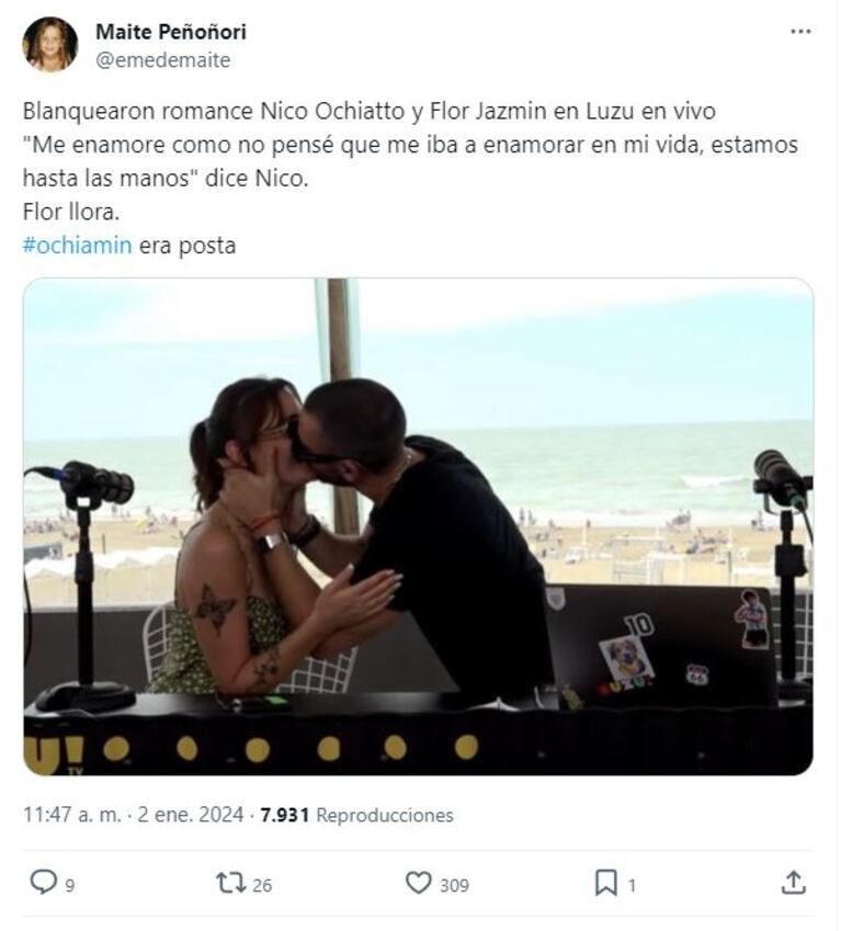 Nico Occhiato reveló lo que siente por Flor Jazmín y le tiró un palazo a Flor Vigna: “Nunca... "