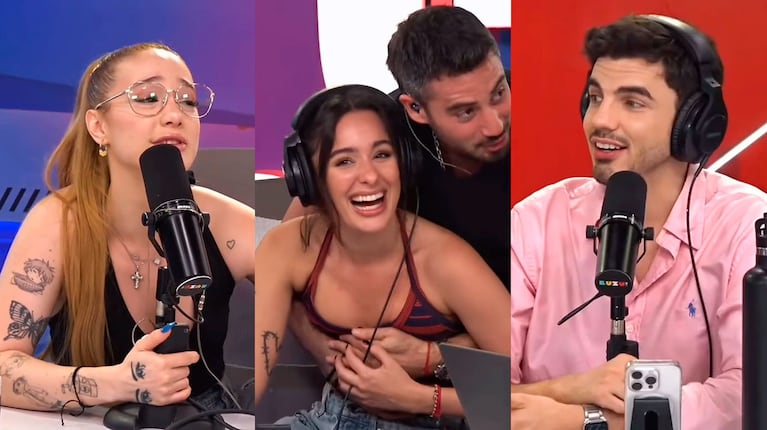 Nico Occhiato se puso hot con Flor Jazmín Peña en vivo (Foto: Luzu TV)