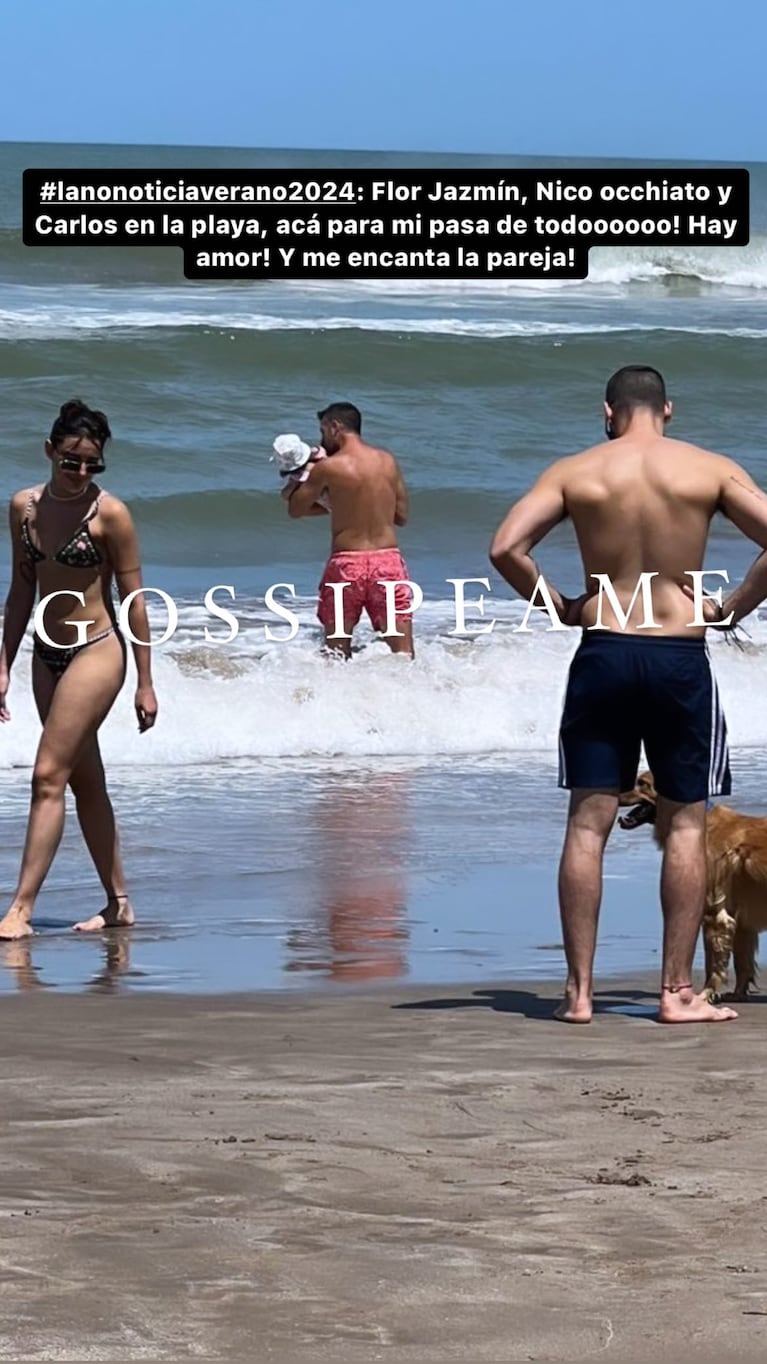 Nico Occhiato y Flor Jazmín Peña, compinches en Pinamar.