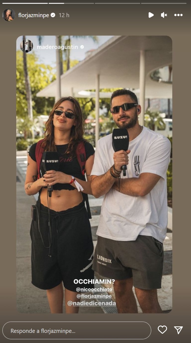 Nico Occhiato y Flor Jazmín Peña siguen dando pistas de un romance: “Occhiamin” 