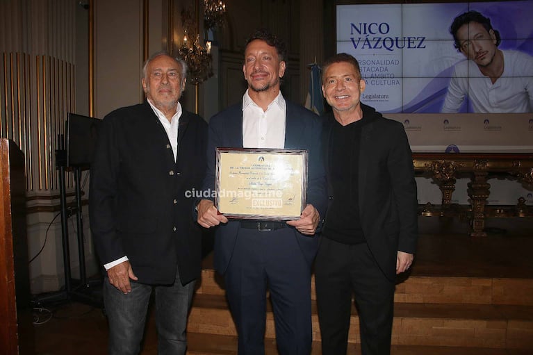 Nico Vázquez con Gustavo Yankelevich y Adrián Suar