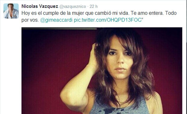 Nico Vázquez le dedicó un mensaje muy dulce a su novia  (Foto: Captura). 