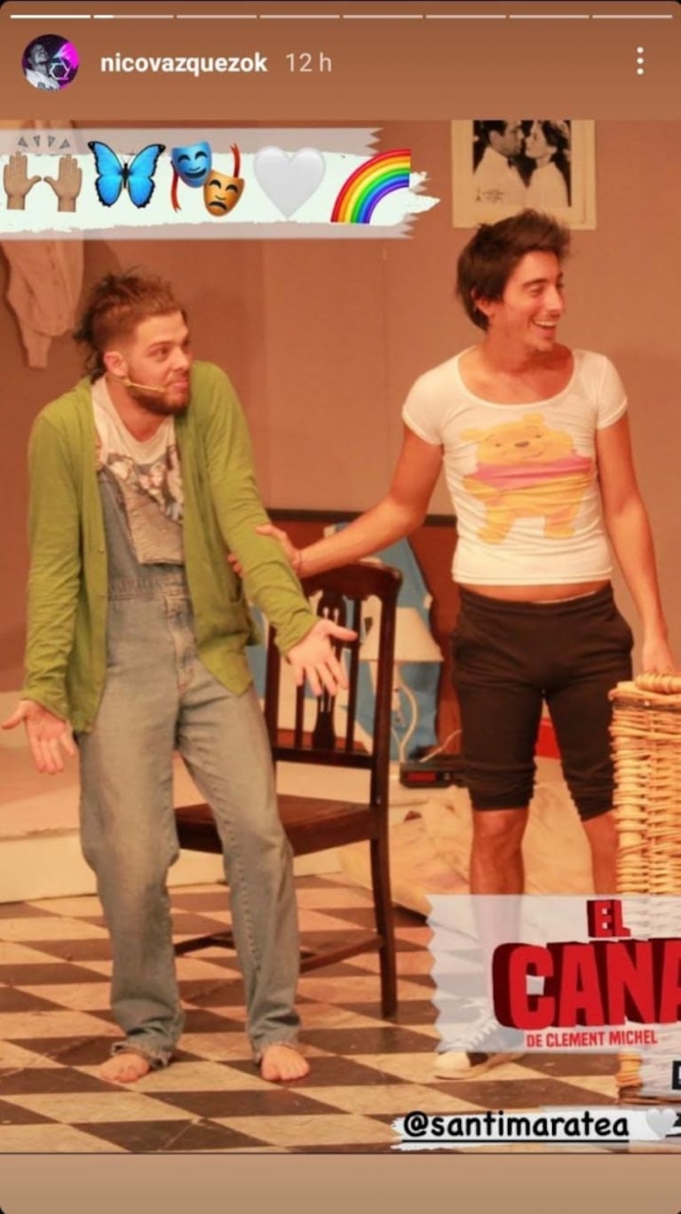 Nico Vázquez recordó a su hermano Santiago con conmovedoras postales de su debut teatral