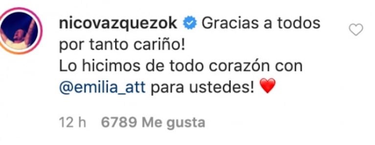 Nico Vázquez y Emilia Attias reinterpretaron sus personajes de Casí Ángeles: la tierna canción que les regalaron a sus fans