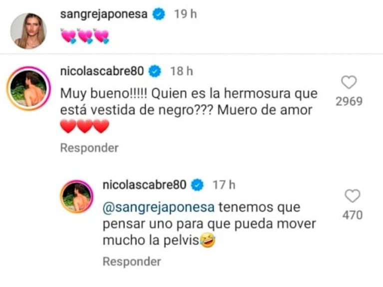 Nicolás Cabré reaccionó al ver un TikTok de Rufina y China Suárez lo apuró: "Te estamos esperando"