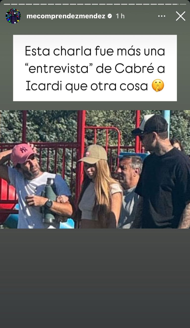 Nicolás Cabré, Rocío Pardo y Mauro Icardi (Foto: Instagram/@mecomprendezmendez).
