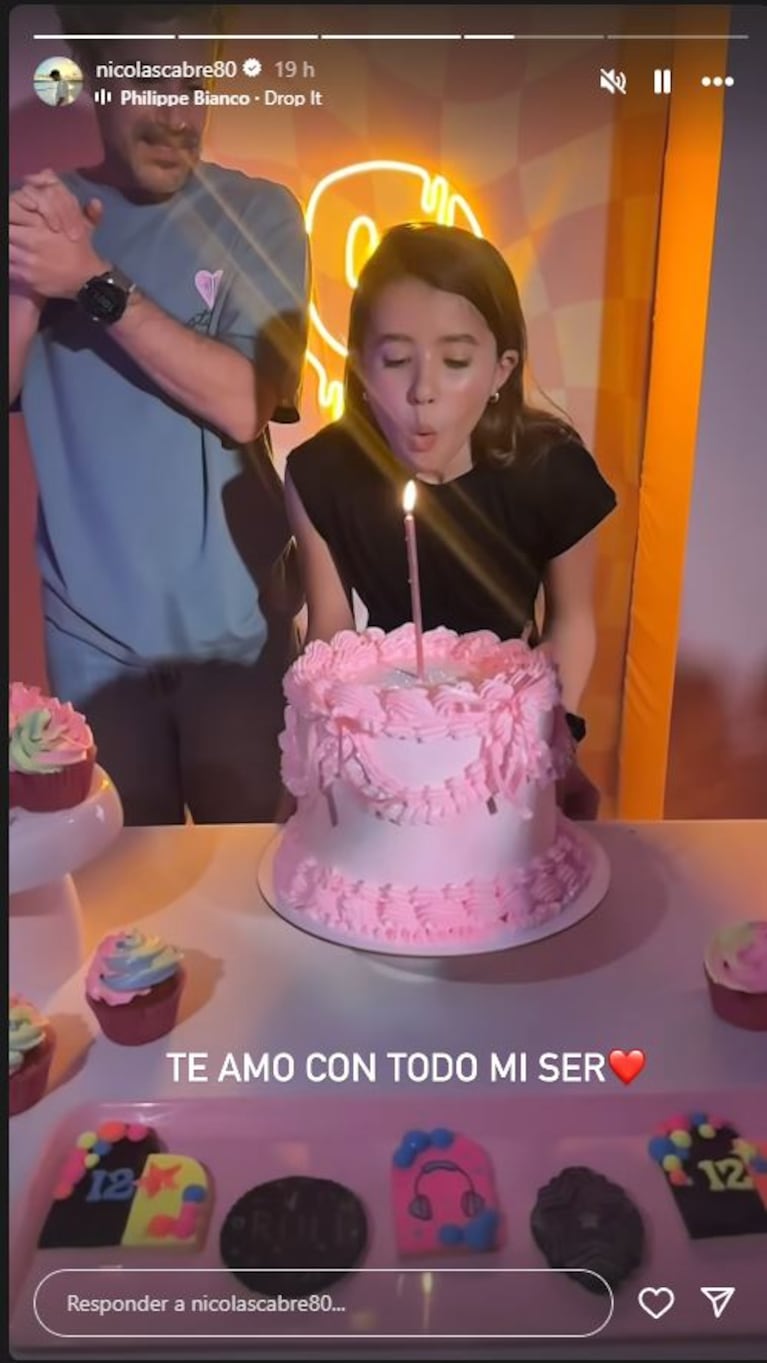 Nicolás Cabré y Rufina: "Te amo con todo mi ser", dedicó el actor a su hija.