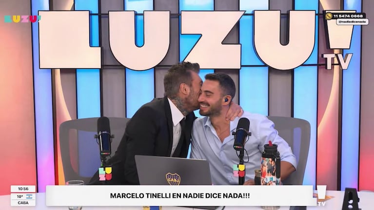 Nicolás Occhiato y Marcelo Tinelli en Luzu Tv (Foto: captura de Nadie Dice Nada).