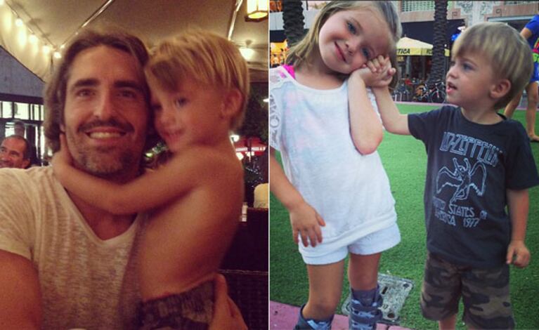 Nicolás Paladini, marido de Rocío Guirao Díaz y sus hijos. (Fotos: Instagram)
