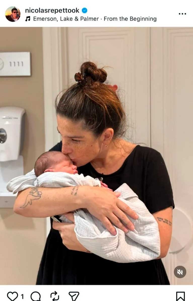 Nicolás Repetto mostró a Timoteo, el tercer hijo de Juana  (Foto: Instagram @nicolasrepettook)