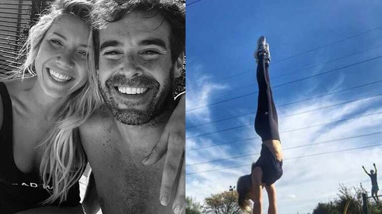 Nicolás se "coló" mientras Laurita hacía la vertical.