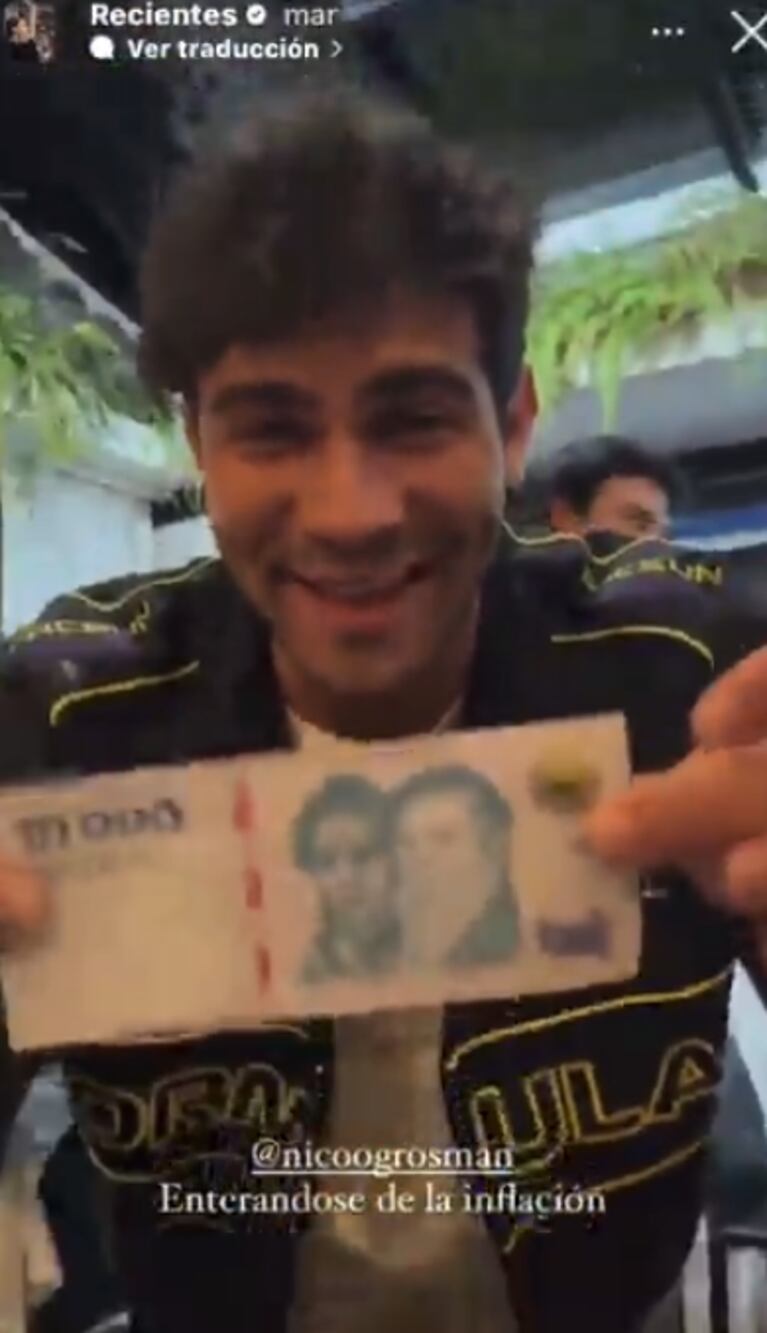 Nicolás se sorprendió al ver por primera vez un billete de 10 mil pesos.