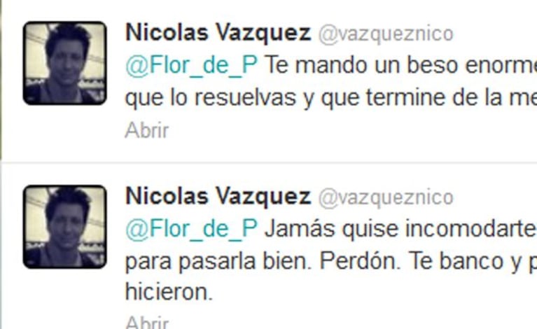 Nicolás Vázquez se disculpó con Florencia Peña por la broma del video: "Jamás quise incomodarte"
