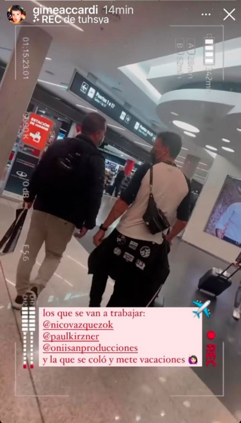 Nicolás Vázquez y Gimena Accardi viajaron a Miami por un motivo súper especial: el actor realizará una docuserie sobre la banda CNCO