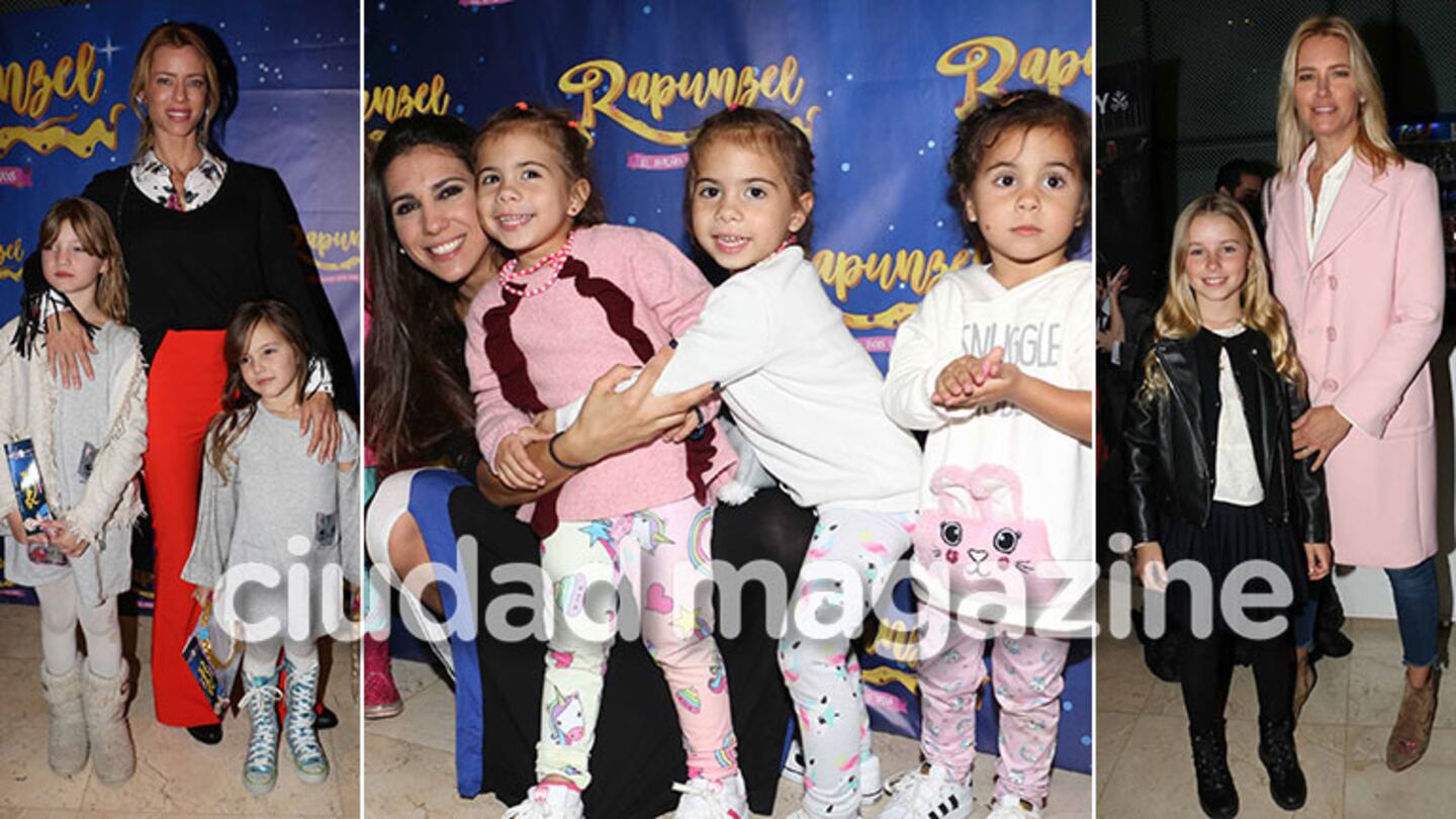 Nicole Neumann, Cinthia Fernández y Valeria Mazza, en una tarde de teatro con sus hijas