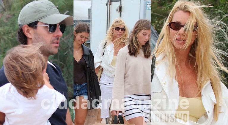 Nicole Neumann con sus hijos y Manu Urcera en Punta del Este (Fotos: RS Fotos).