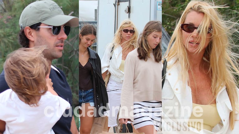 Nicole Neumann con sus hijos y Manu Urcera en Punta del Este (Fotos: RS Fotos).