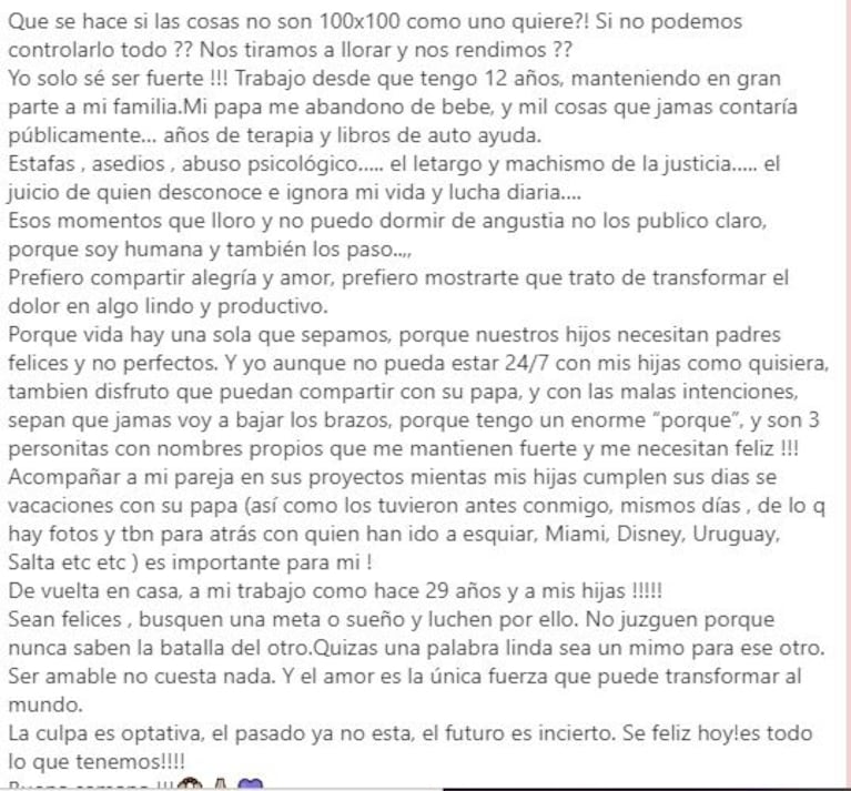 Nicole Neumann hizo un fuerte descargo tras las críticas por haber viajado sin sus hijas: "Los momentos que lloro no los publico"