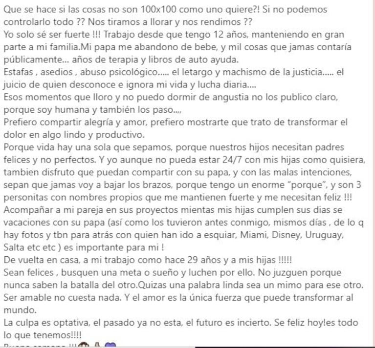 Nicole Neumann hizo un fuerte descargo tras las críticas por haber viajado sin sus hijas: "Los momentos que lloro no los publico"