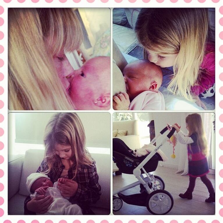 Nicole Neumann junto a sus hijas (Foto: Instagram)