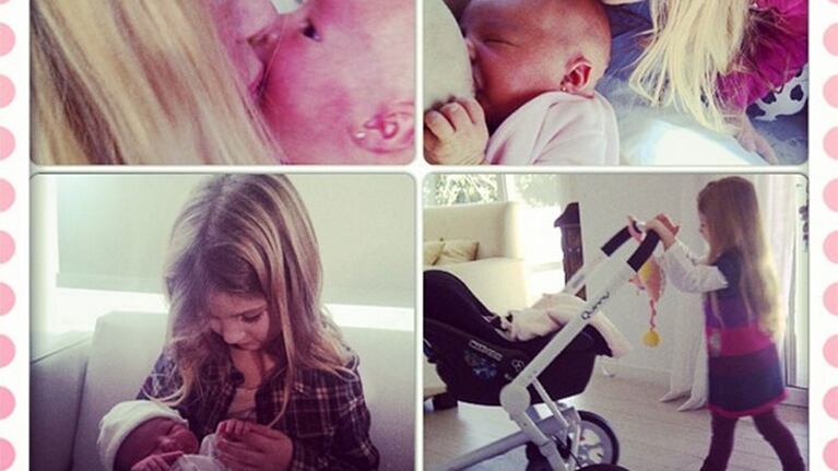 Nicole Neumann junto a sus hijas (Foto: Instagram)