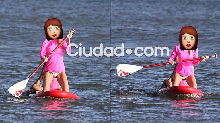Nicole Neumann, la diosa acuática que realizó Paddle surf en las playas de Punta del Este (Foto: GM Press)