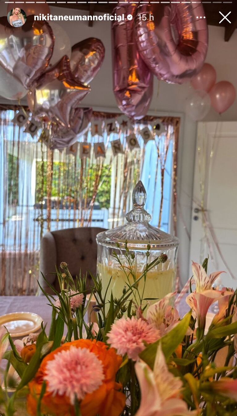 Nicole Neumann le celebró el cumpleaños número 16 a Indiana Cubero (Foto: captura de Instagram).