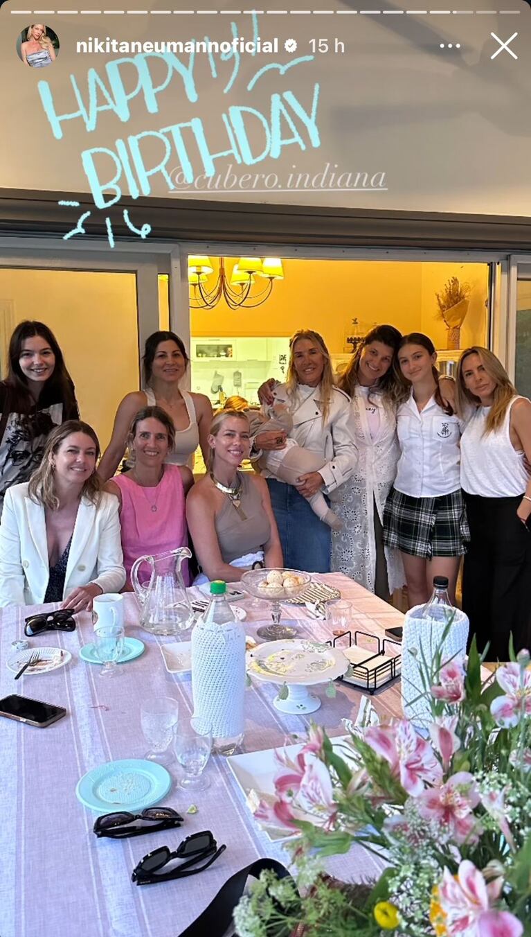 Nicole Neumann le celebró el cumpleaños número 16 a Indiana Cubero (Foto: captura de Instagram).