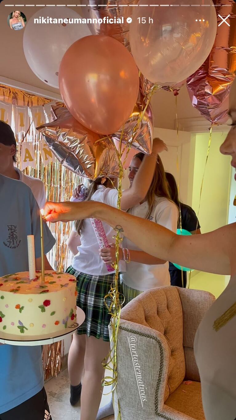 Nicole Neumann le celebró el cumpleaños número 16 a Indiana Cubero (Foto: captura de Instagram).
