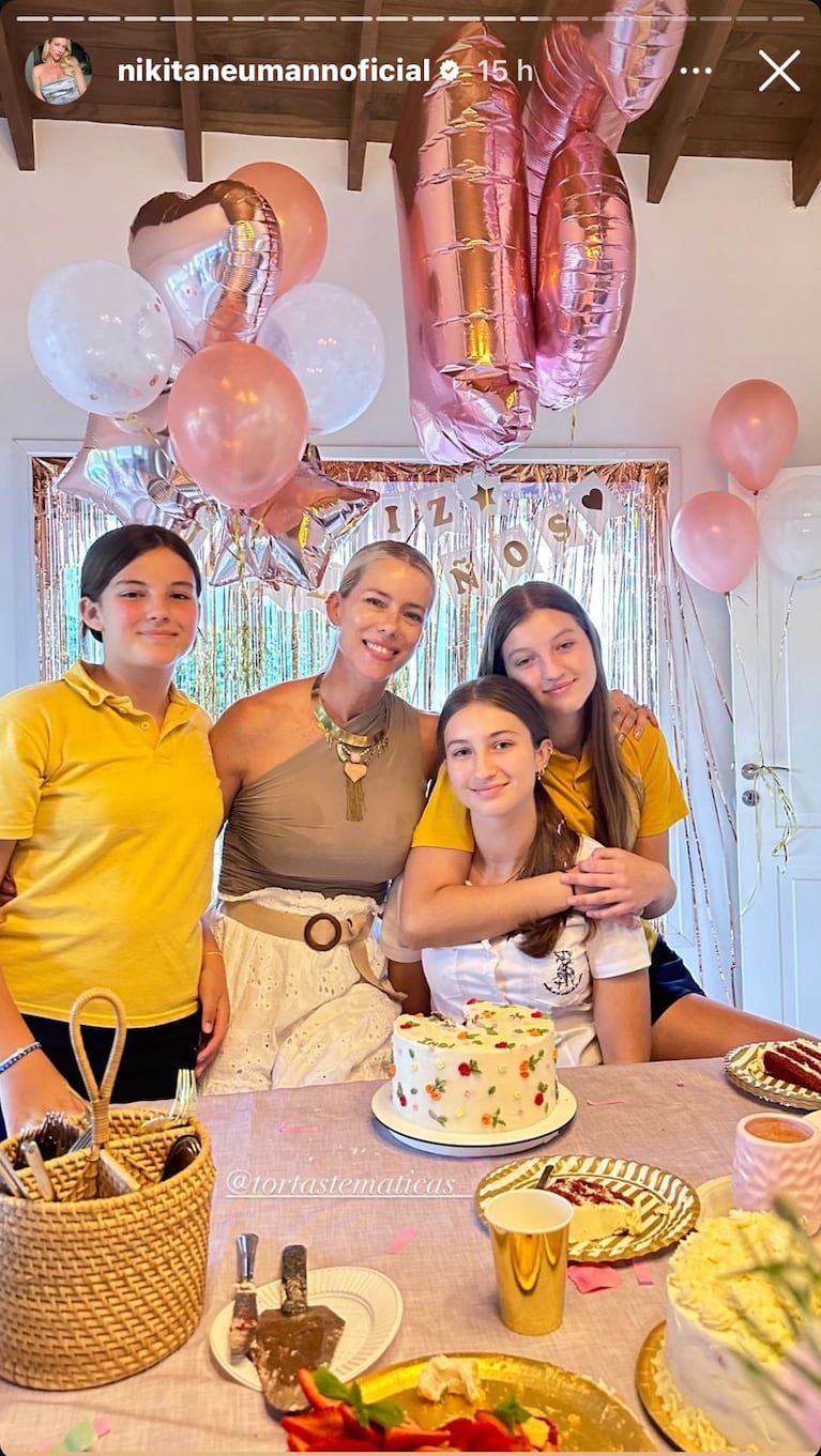 Nicole Neumann le celebró el cumpleaños número 16 a Indiana Cubero (Foto: captura de Instagram).
