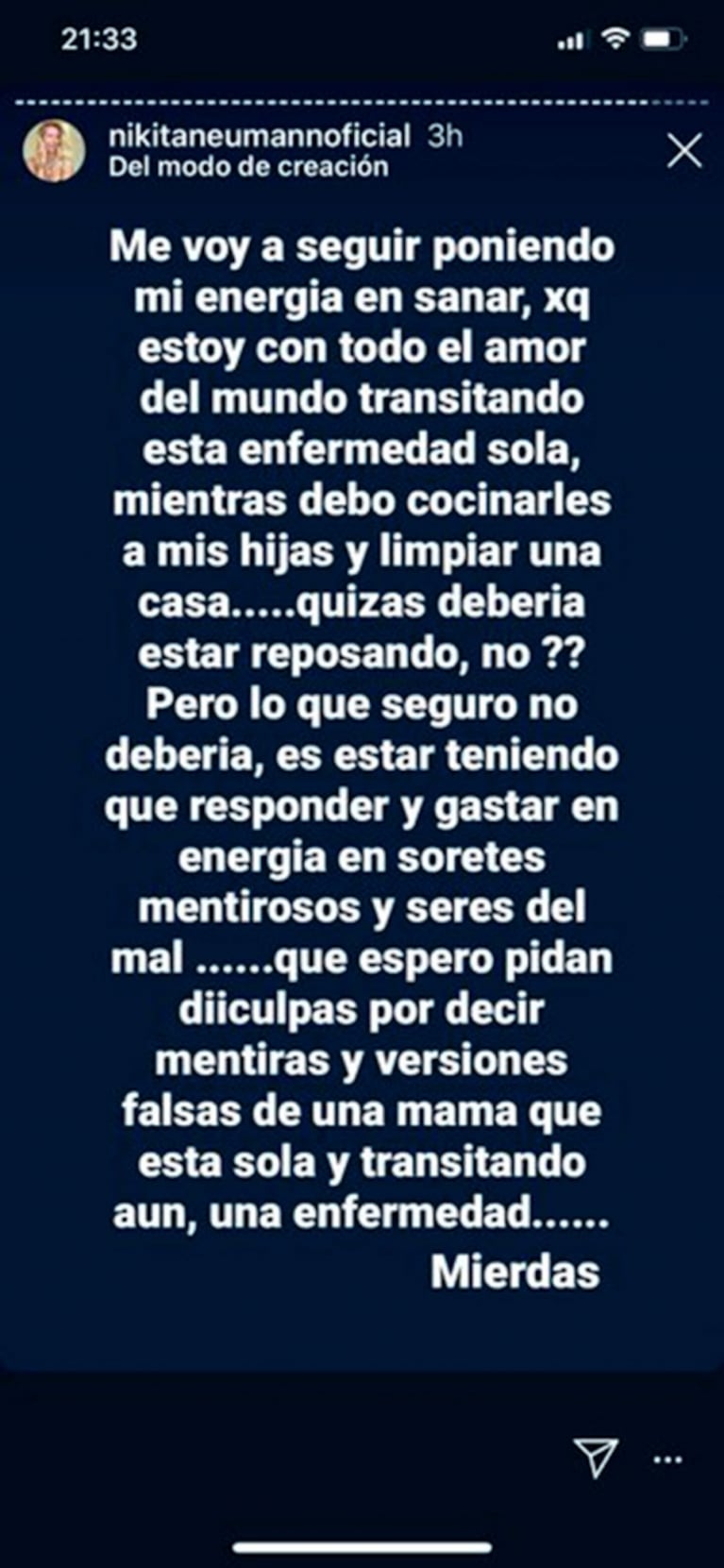 Nicole Neumann mostró los chats privados con su empleada doméstica tras las críticas y disparó: "Soretes mentirosos"