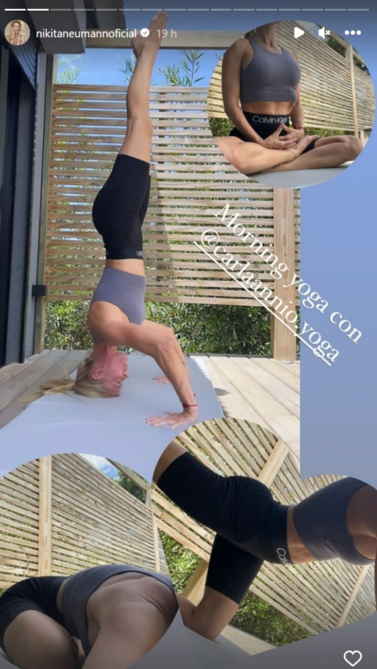 Nicole Neumann mostró su intensa rutina de yoga en Punta del Este: "Que todos los seres tengan paz"