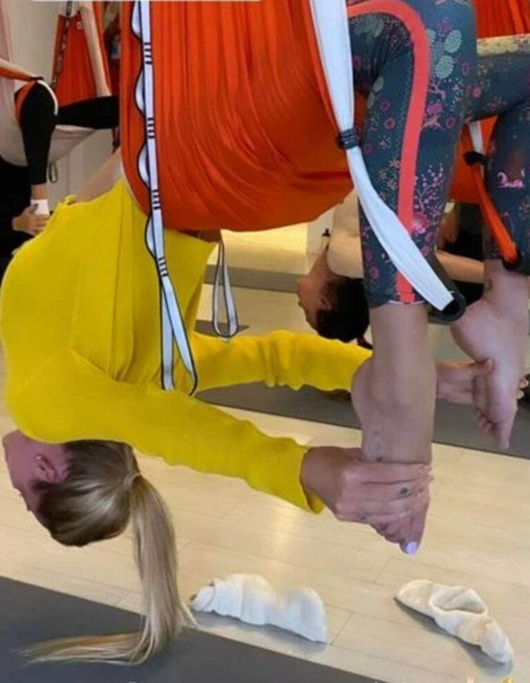 Nicole Neumann practica aeroyoga y explicó de qué se trata esta disciplina