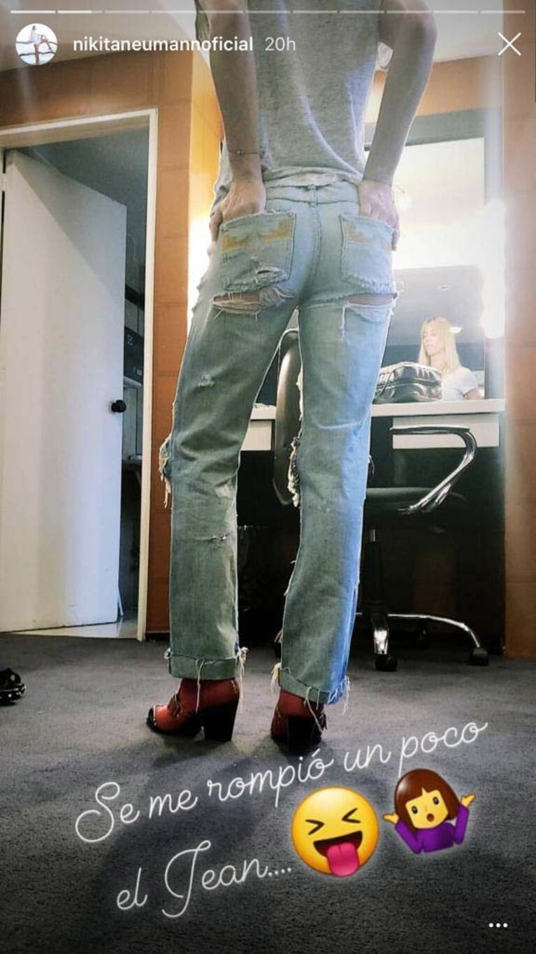 Nicole Neumann se animó al 'hot jean': "Se me rompió un poco"