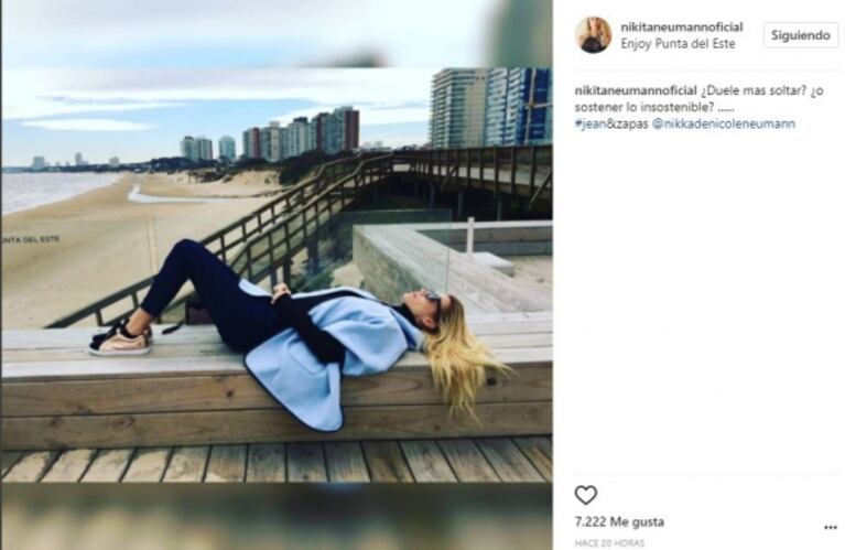 Nicole Neumann, sexy desde Punta en un finde de soltera y frase picante en medio de su separación: "¿Duele más soltar o sostener lo insostenible?"