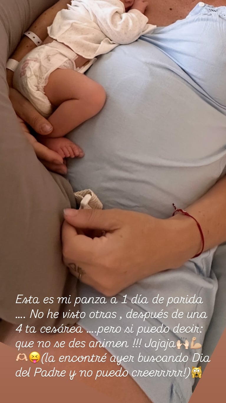 Nicole Neumann, un día después del parto de Cruz (Foto: Instagram @nikitaneumannoficial)