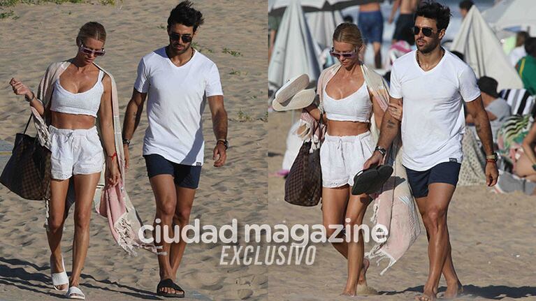 Nicole Neumann y Manu Urcera en las playas de Punta del Este (Fotos: GM Press). 