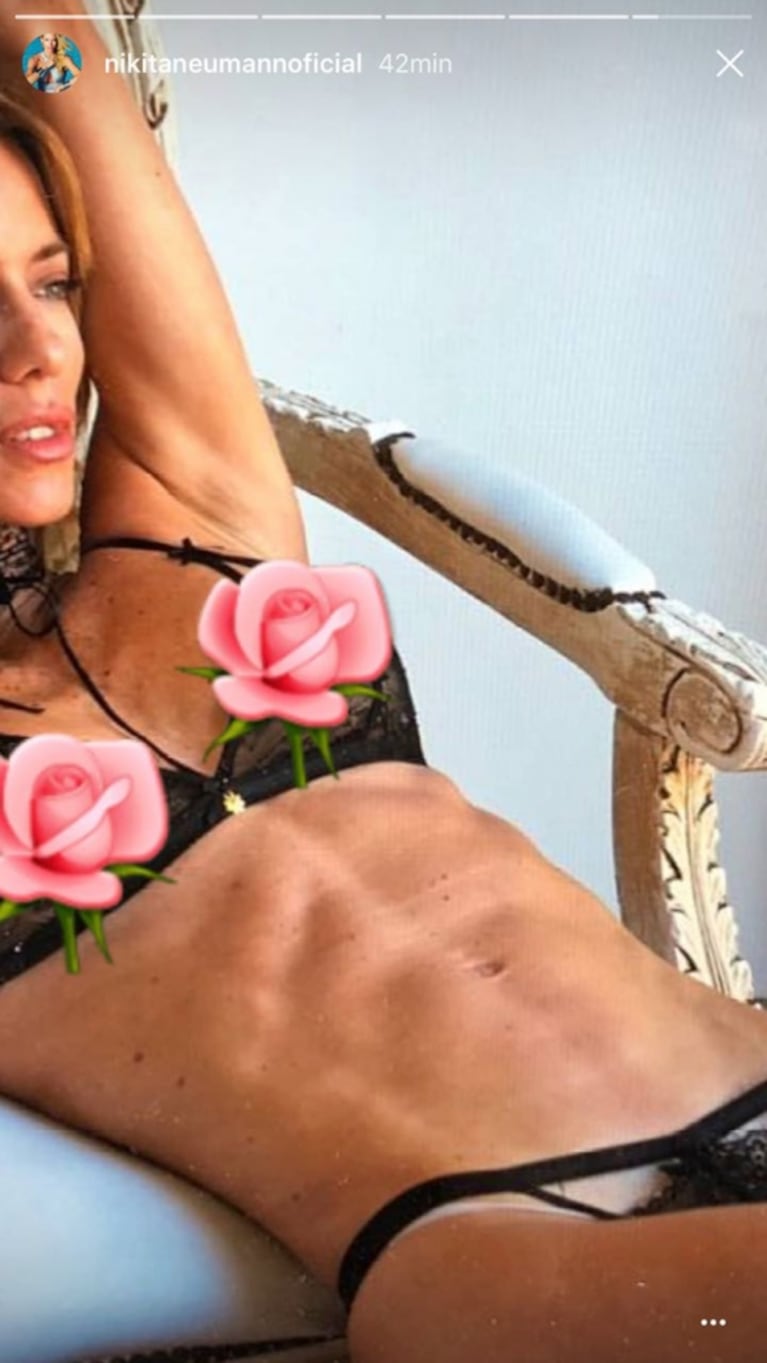 Nicole Neumann y su producción ultra sexy: súper abdominales y lencería hot