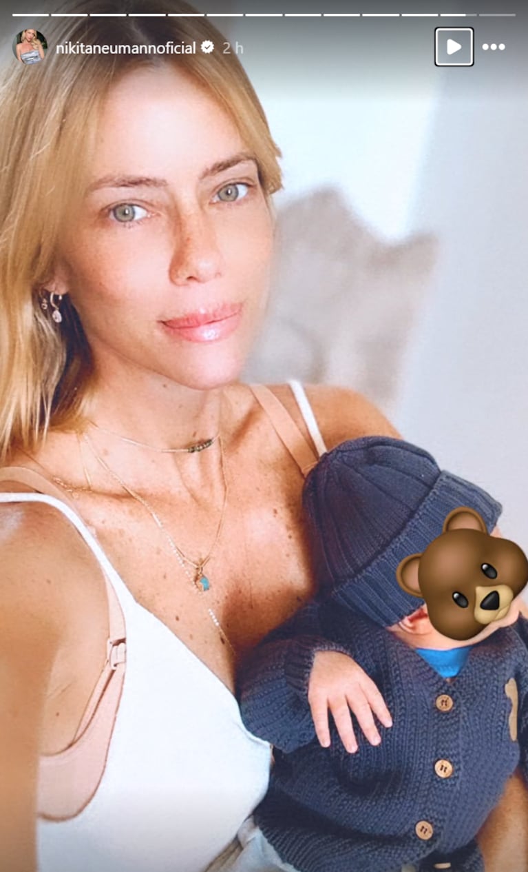 Nicole y su hijo.