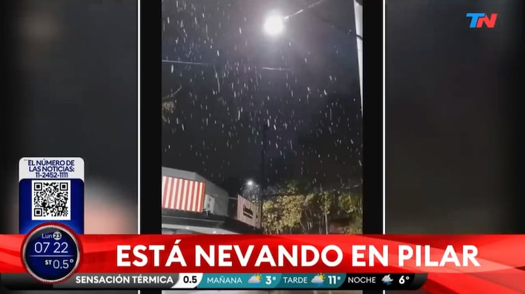 Nieve en Buenos Aires (Captura: TN)